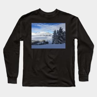 View from the top of a snowy mountain Long Sleeve T-Shirt